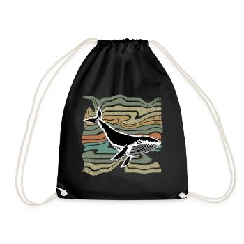 Baleine baleine baleine bleue - Sac de sport léger - noir - Devant
