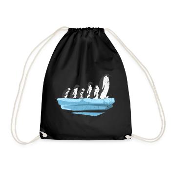Pinguine Pinguin Pinguinfamilie Geschenk - Turnbeutel - Schwarz - Vorne