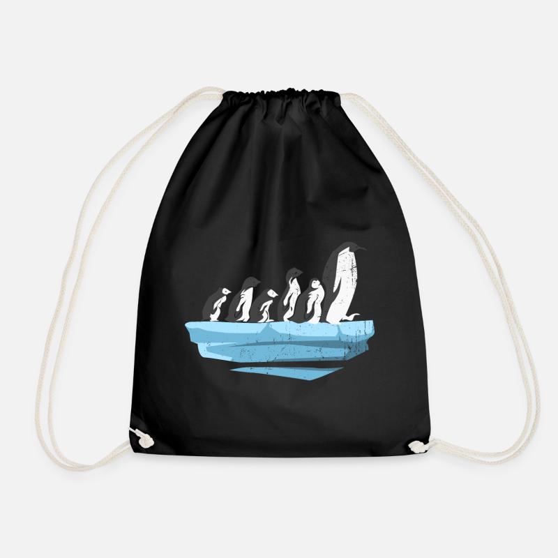 Penguins penguin penguin family gift - Drawstring Bag - black