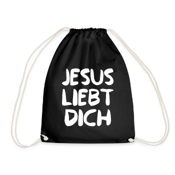 JESUS LIEBT DICH - Turnbeutel - Schwarz - Vorne