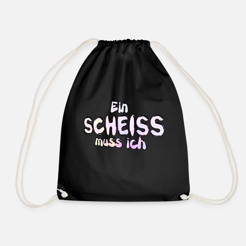 Ein Scheiss muss ich witzig Spruch - Turnbeutel - Schwarz
