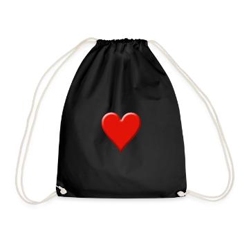 Jeu de cartes coeur - Sac de sport léger - noir - Devant