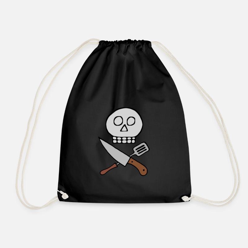 Totenkopf Messer Koch - Turnbeutel - Schwarz