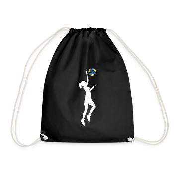 Volleyball Beach Frau Sonne Geschenk Hobby Sport - Turnbeutel - Schwarz - Vorne