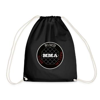 MMA Mixed Martial Arts Octagon Cage - Drawstring Bag - black - Front