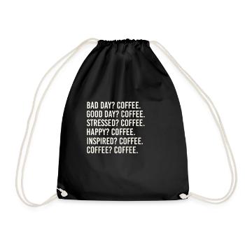 KAFFEE COFFEE - Drawstring Bag - black - Front