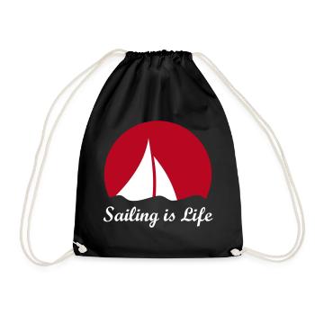 Sail sailboat sailing sailboat in the wind - Drawstring Bag - black - Front