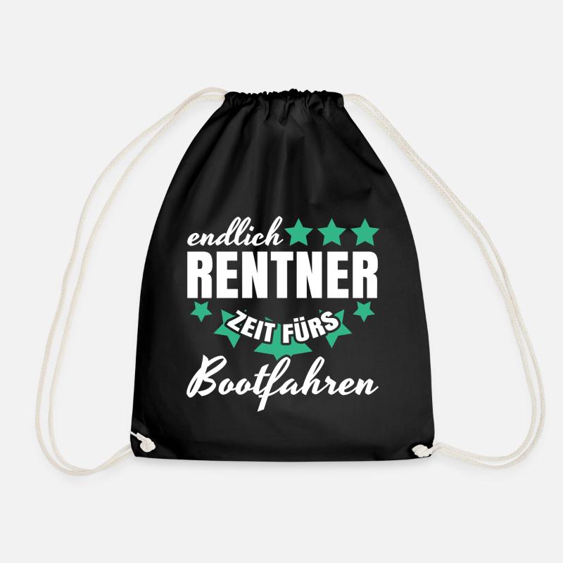 Rentner Bootfahren Rente Geschenk Boot Hobby Opa - Turnbeutel - Schwarz