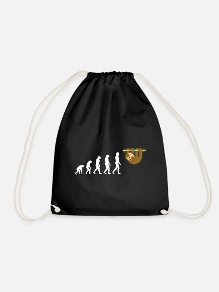 Evolution Sloth Faultier Tier Tierliebe Sweet Love - Turnbeutel - Schwarz
