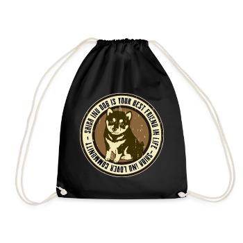 Shiba Inu dog - Drawstring Bag - black - Front