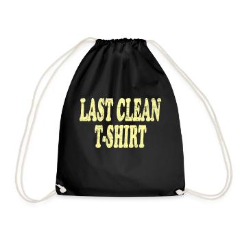 Want to express you loves being Clean? "Last - Drawstring Bag - black - Front