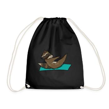 Fitness raton laveur. cadeau sport yoga animal doux - Sac de sport léger - noir - Devant