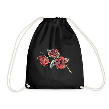 Rose - Turnbeutel - Schwarz - Vorne