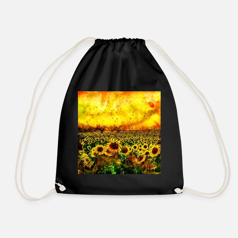 abstrakte Sonnenblumen wsstd - Turnbeutel - Schwarz