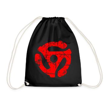 45 R.P.M. Record Adaptor Vintage Red - Drawstring Bag - black - Front