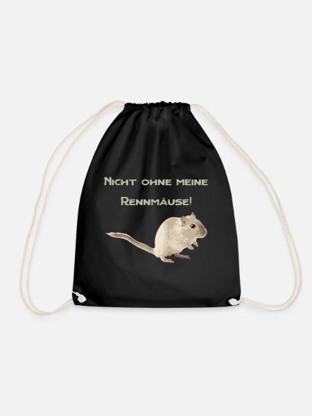 Nicht ohne meine Rennmäuse, Spruch, Geschenkidee - Turnbeutel - Schwarz
