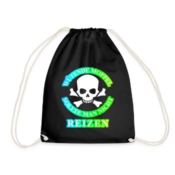 Wütende Moppel Geschenk Idee Spruch cool lustig - Turnbeutel - Schwarz - Vorne