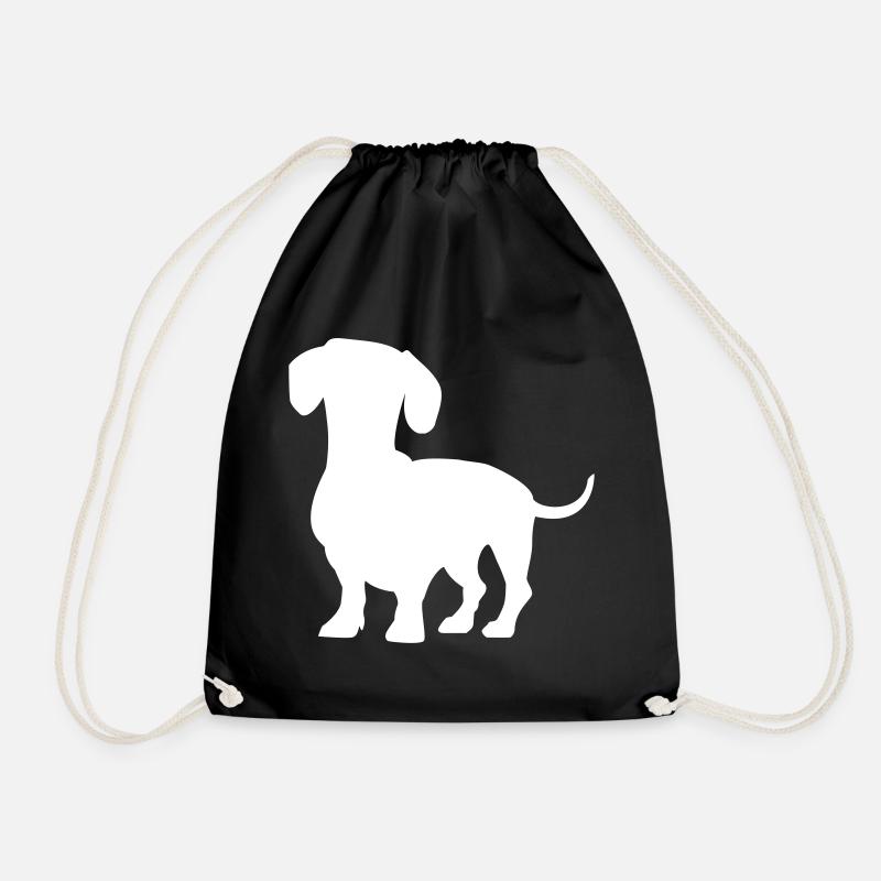 Dachshund - Drawstring Bag - black