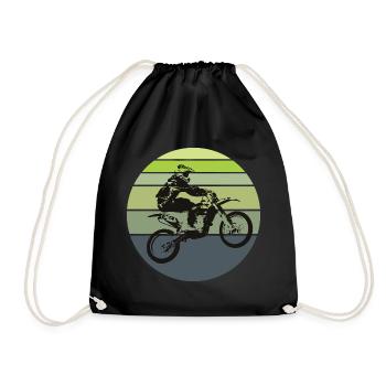 Motocross Retro - Turnbeutel - Schwarz - Vorne