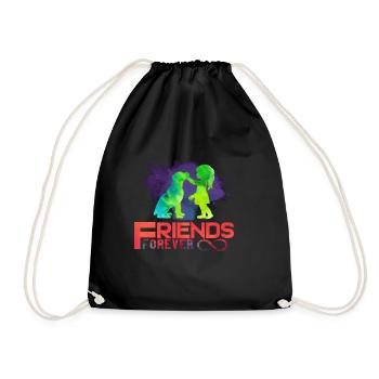 Dog friends forever childhood - Drawstring Bag - black - Front