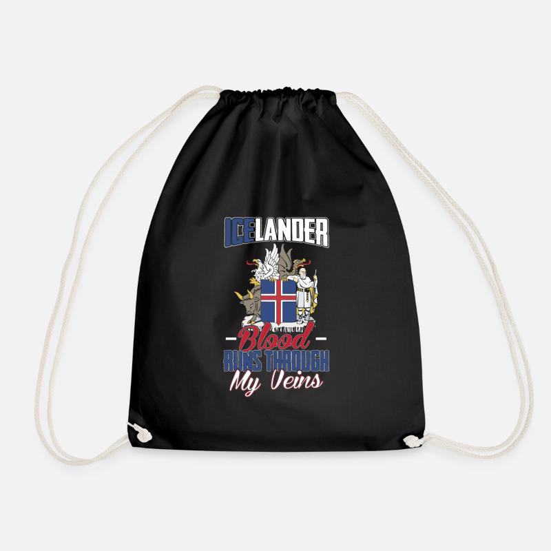 Iceland - Drawstring Bag - black