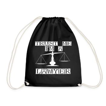 Lawyer - white - Drawstring Bag - black - Front