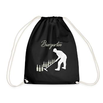 Bier Garten lustiger Garten Spruch Geschenkidee - Turnbeutel - Schwarz - Vorne