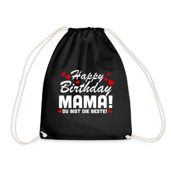 Alles Gute zum Geburtstag Mama Geschenk - Turnbeutel - Schwarz - Vorne