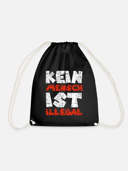 Kein Mensch ist illegal - Turnbeutel - Schwarz