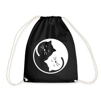Katze - Turnbeutel - Schwarz - Vorne