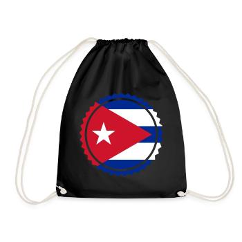 Cuba Cuba Flag National Havana Gift - Drawstring Bag - black - Front