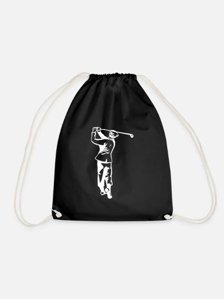 Golf - Golfen - Golfer - Turnbeutel - Schwarz