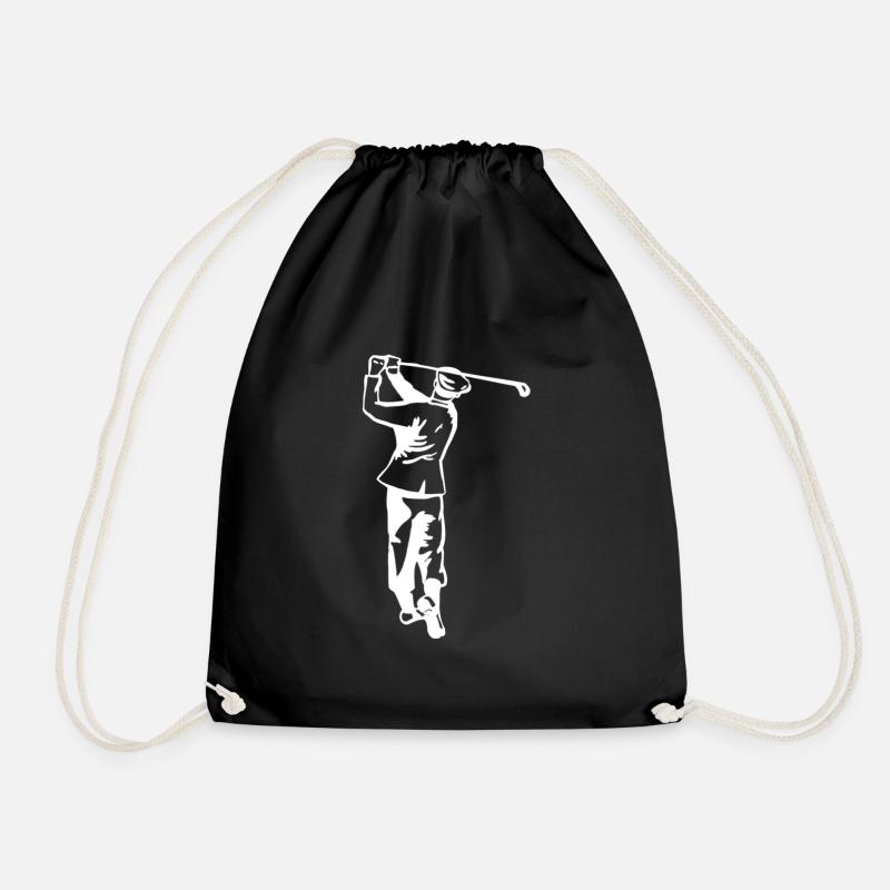 Golf - Golfen - Golfer - Turnbeutel - Schwarz