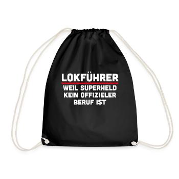Lokführer Zugführer Geschenk - Turnbeutel - Schwarz - Vorne