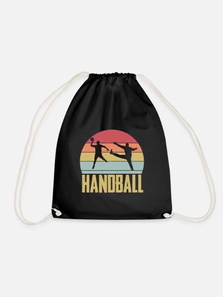 Vintage Retro Handball - Turnbeutel - Schwarz