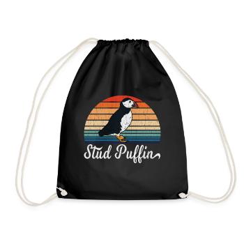 Be Cock Of The Walk With This Stylish Retro "Stud - Drawstring Bag - black - Front