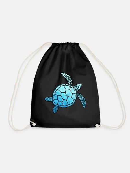Turtle Turtle Gift Idea Turtles Sea - Drawstring Bag - black