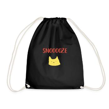 snooze katze Langschläfer - Turnbeutel - Schwarz - Vorne