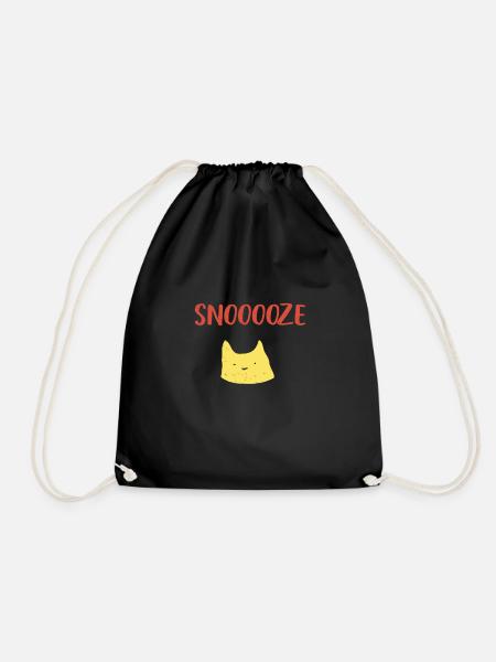 snooze katze Langschläfer - Turnbeutel - Schwarz