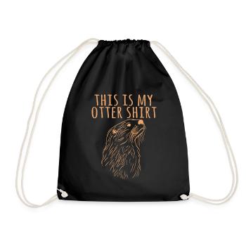 "This Is My Otter Shirt" Tshirt Design For Animal - Drawstring Bag - black - Front
