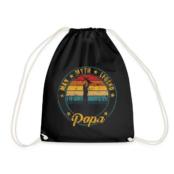 "Man Myth Legend Papa" Father's Day Gift Tshirt - Drawstring Bag - black - Front