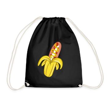 Banana Hot Dog Sausages - Drawstring Bag - black - Front