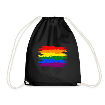 Rainbow flag - Drawstring Bag - black - Front