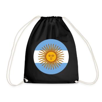 Argentinien - Turnbeutel - Schwarz - Vorne