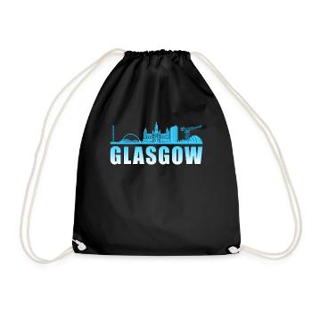 Glasgow England UK Holiday Gift Quote Cool - Drawstring Bag - black - Front
