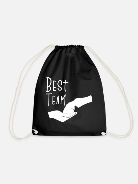Cooles Pferde Shirt - Bestes Team Pferd + Mensch - Turnbeutel - Schwarz