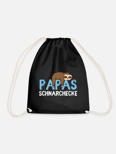 Papa Vater Vatertag Kissen Papas Schnarchecke Faul - Turnbeutel - Schwarz
