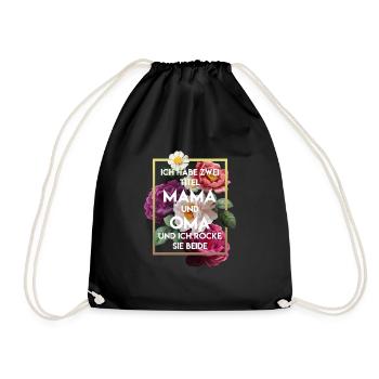 Ich Habe Zwei Titel Mama Und Oma - Turnbeutel - Schwarz - Vorne