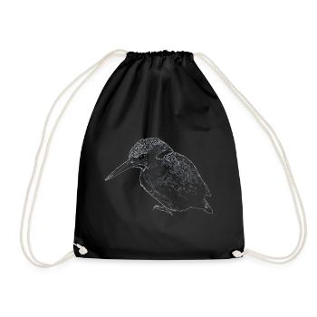 kingfisher - Drawstring Bag - black - Front