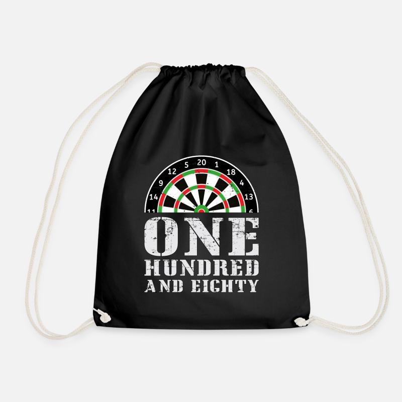 180 Dart Dartspieler Darter Dartscheibe Geschenk - Turnbeutel - Schwarz